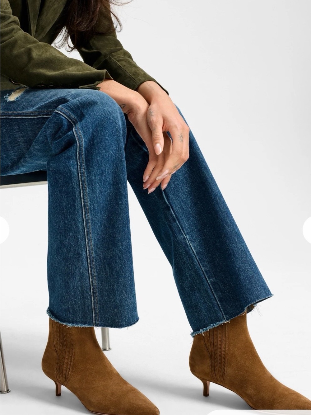 Veronica Beard Suede Ankle Booties in Cognac Brown